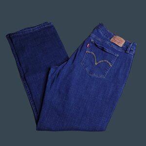 Levis Womens Bootcut Jeans 16 Dark Wash Mid Rise Stretch